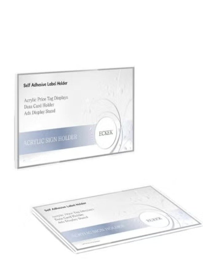 Eckek Eckek  Self Adhesive Label Holder Acrylic Price Tag Displays Sign Holder Data Card Holder Ads Display Stand 10 Pack  - Image 1