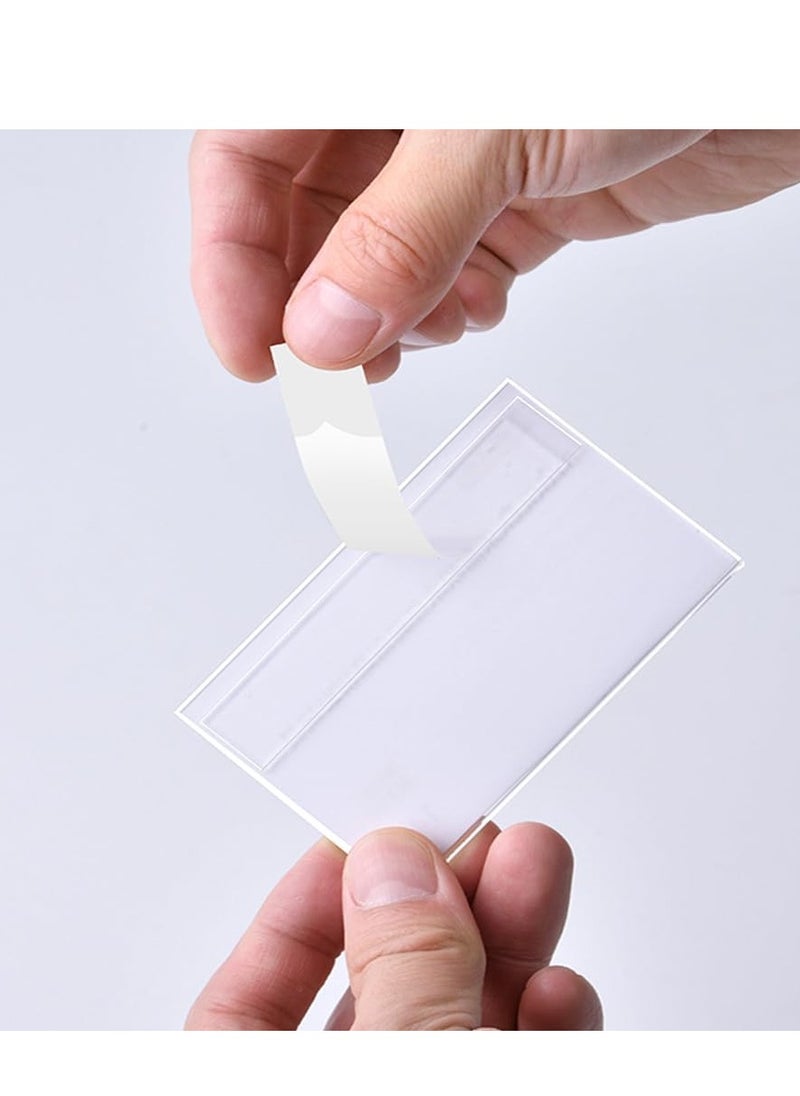 Eckek Eckek  Self Adhesive Label Holder Acrylic Price Tag Displays Sign Holder Data Card Holder Ads Display Stand 10 Pack  - Image 4