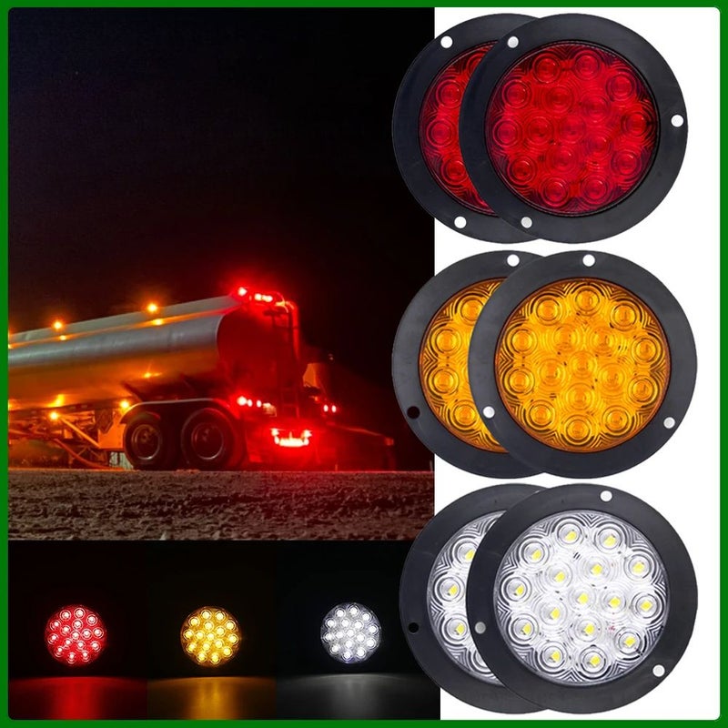 2pcs Red 5 Inch Round LED Lights for Truck Van Camper Boat Lorry Without Battery - Image 2