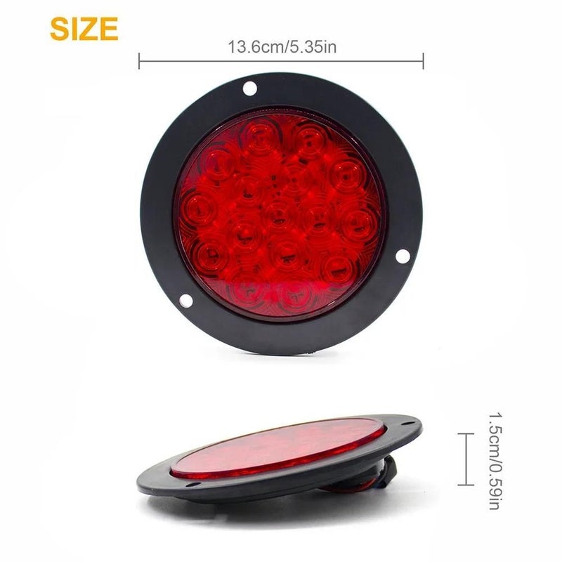 2pcs Red 5 Inch Round LED Lights for Truck Van Camper Boat Lorry Without Battery - Image 5