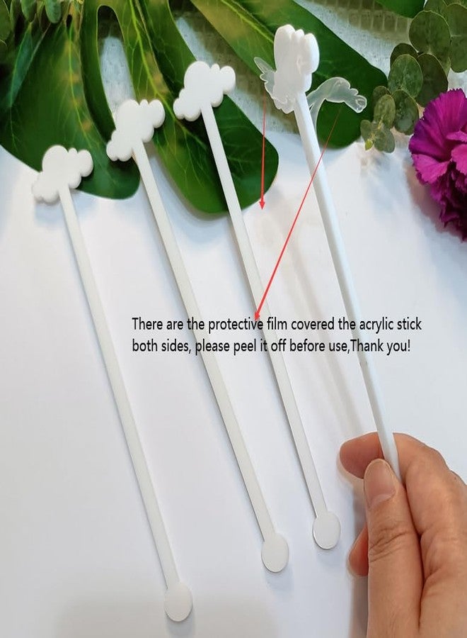 XIAOYUE Cloud Drink Stirrers,Acrylic Stir Sticks for Engagement Party,Party Decor,Baby shower,Bridal Shower,Birthday (White) - Image 3
