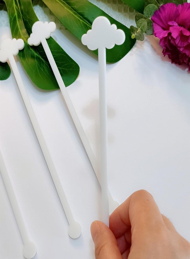 XIAOYUE Cloud Drink Stirrers,Acrylic Stir Sticks for Engagement Party,Party Decor,Baby shower,Bridal Shower,Birthday (White) - Image 1