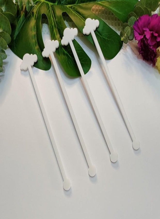 XIAOYUE Cloud Drink Stirrers,Acrylic Stir Sticks for Engagement Party,Party Decor,Baby shower,Bridal Shower,Birthday (White) - Image 2