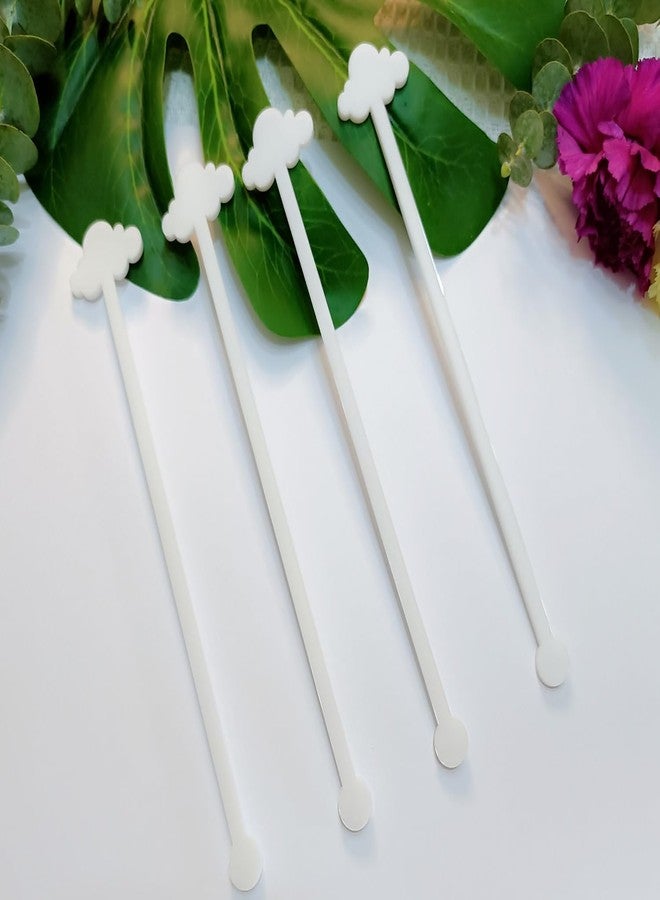 XIAOYUE Cloud Drink Stirrers,Acrylic Stir Sticks for Engagement Party,Party Decor,Baby shower,Bridal Shower,Birthday (White) - Image 4