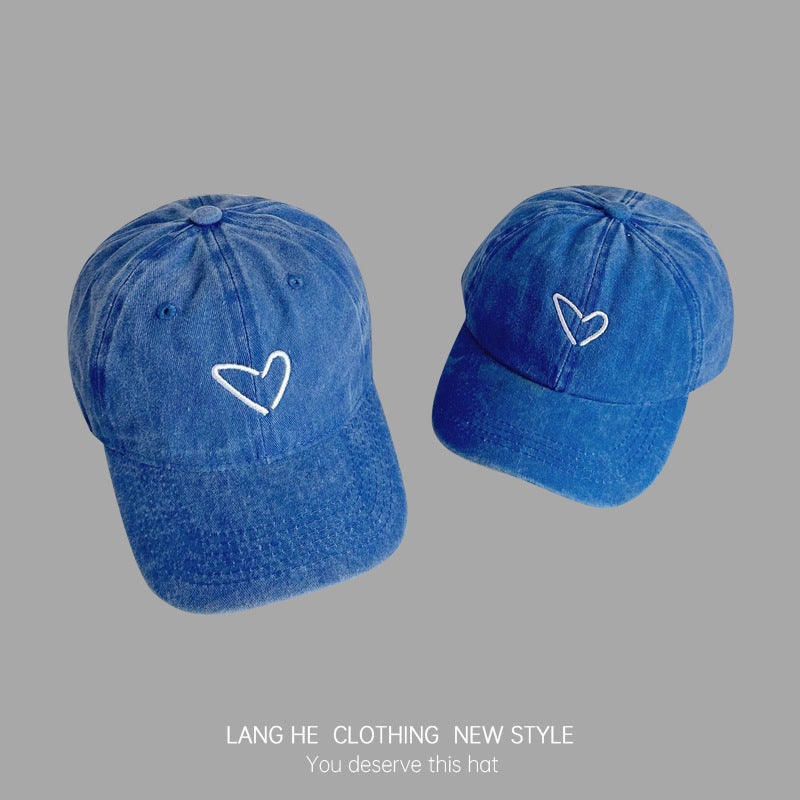 Embroidered Baseball Cap for Parents  Kids Heart turmeric - Image 4