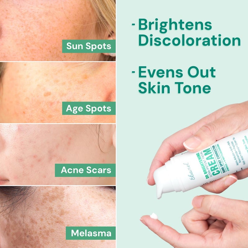 Ebanel Dark Spot Remover for Face & Body, Skin Brightening Cream with Synovea, Alpha Arbutin, Niacinamide, Kojic Acid, Dark Spot Corrector for Hyperpigmentation, Discoloration, Melasma, and Age Spots - Image 4