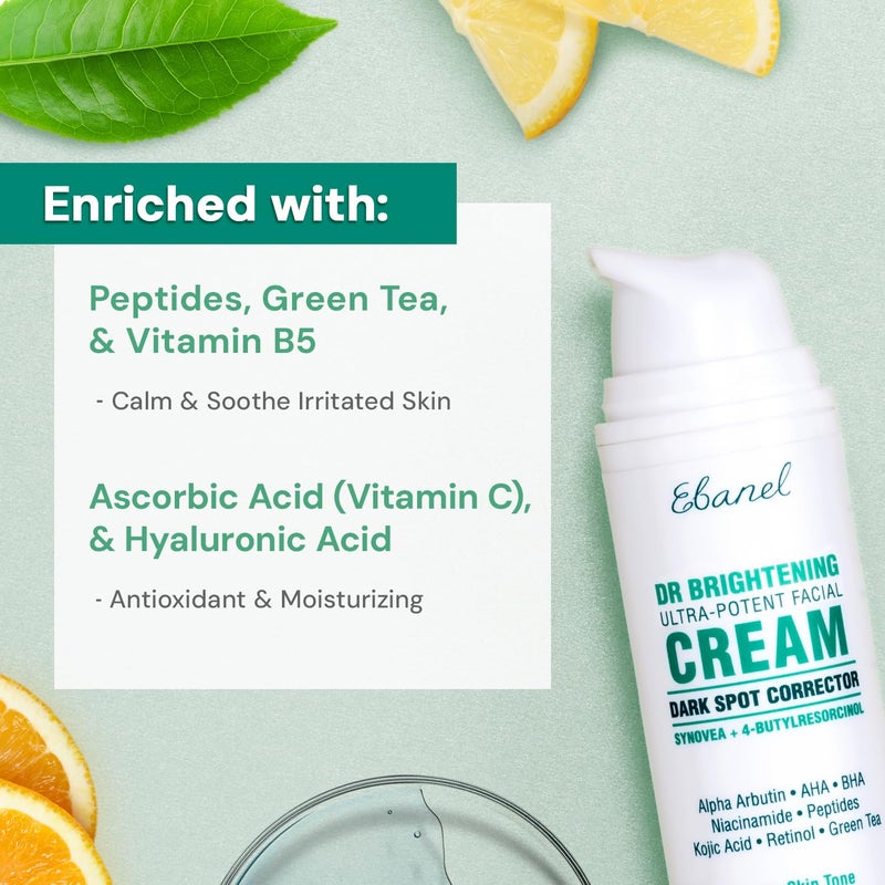Ebanel Dark Spot Remover for Face & Body, Skin Brightening Cream with Synovea, Alpha Arbutin, Niacinamide, Kojic Acid, Dark Spot Corrector for Hyperpigmentation, Discoloration, Melasma, and Age Spots - Image 5