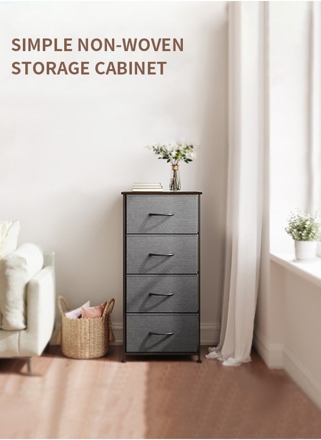 Ammar Space 4-Tier Chest of Drawers Metal Frame Vertical Fabric Dresser High Fabric Tower Organizer Shelf Large Capacity Storage Organizer for Bedroom, Living Room, Hallway  - Image 3