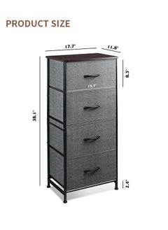 Ammar Space 4-Tier Chest of Drawers Metal Frame Vertical Fabric Dresser High Fabric Tower Organizer Shelf Large Capacity Storage Organizer for Bedroom, Living Room, Hallway  - Image 5