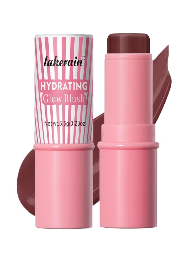 teerova Cream Blush Stick, Natural Glow Finish Looking, Hydrating Lightweight Shiny Long Wearing Blendable Blush Cream for Cheeks & Lips (#5 Berry, 1 PC) - Image 1