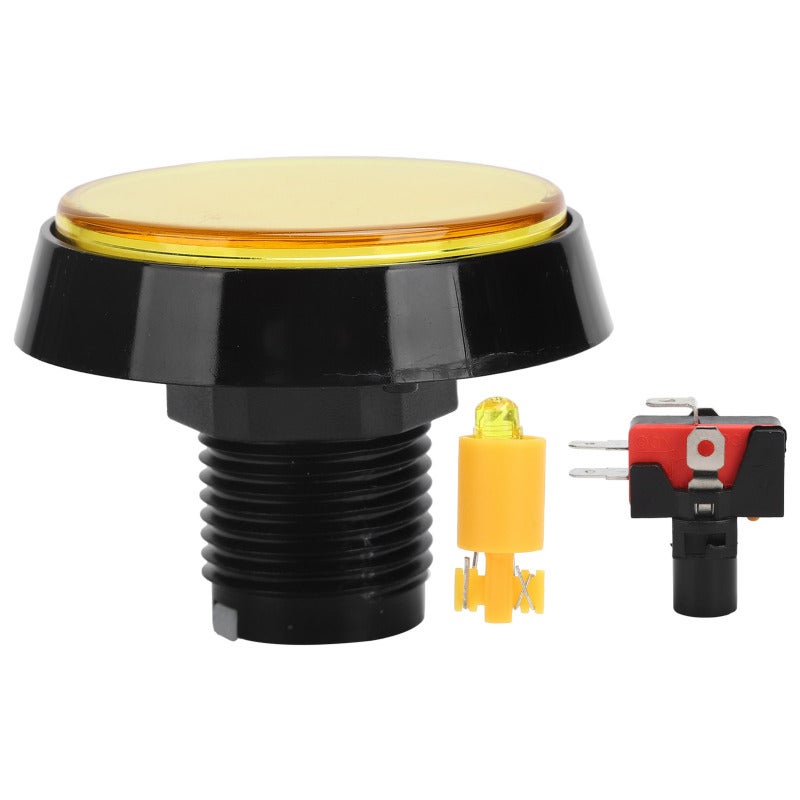 ABS Push Button Switch with LED Light - Rotating Bracket Mini Game Console Button for Easy Removal - Image 1