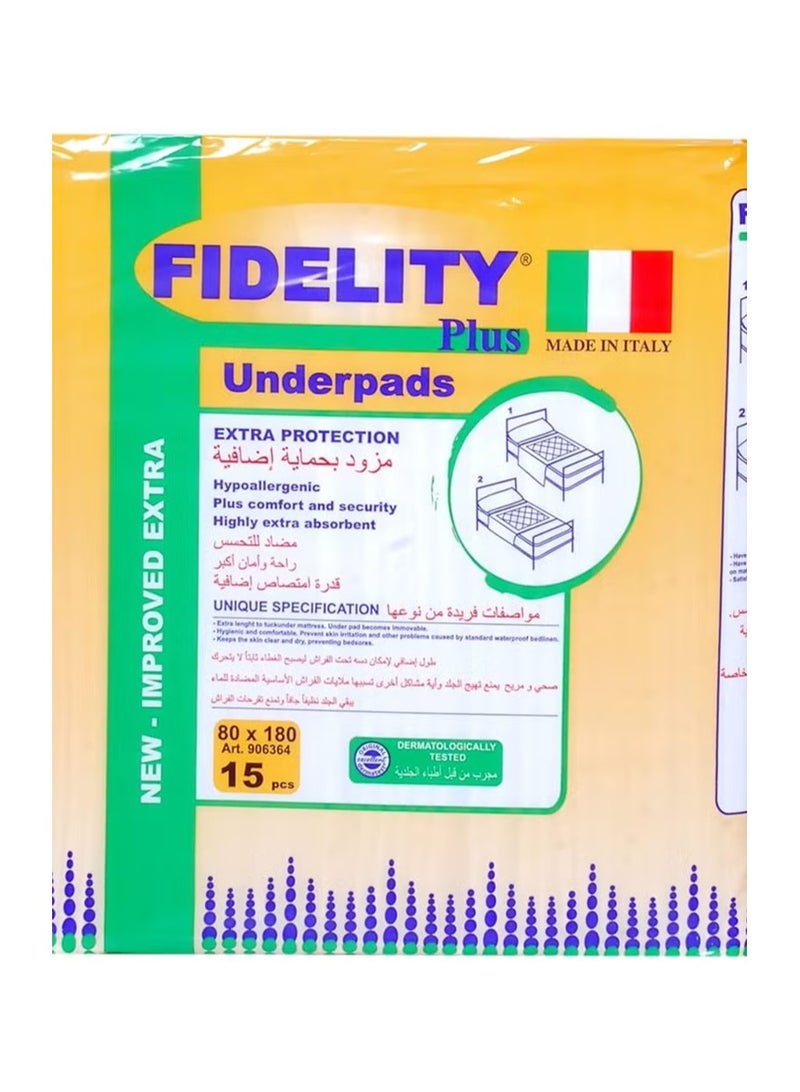 Plus Underpads 80*180 cm 15s | High Absorbency Leak-Proof Disposable Bed Protector Pads for Incontinence & Mattress Protection