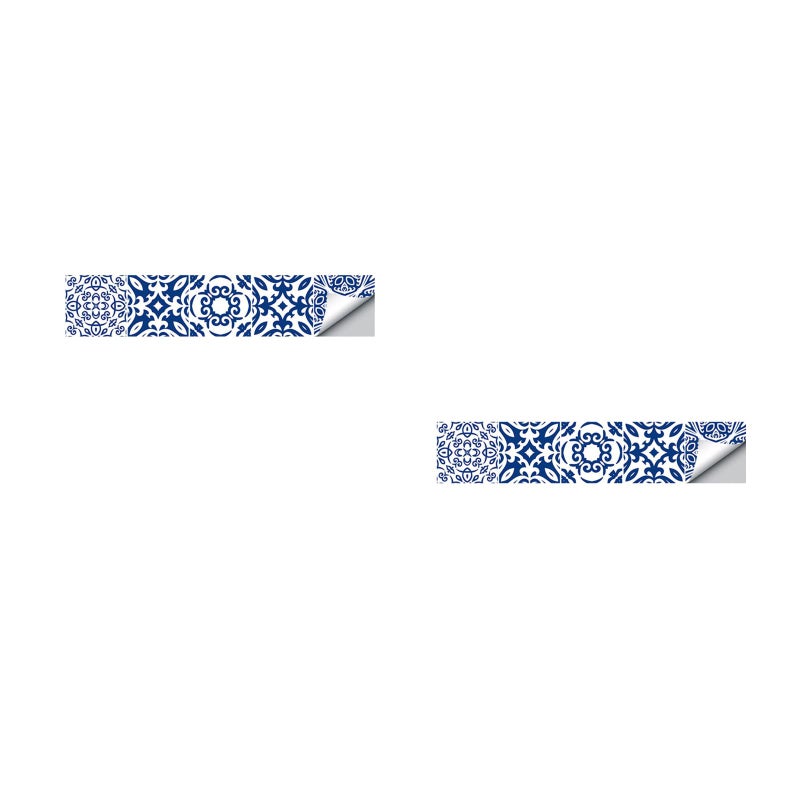 2pcs Ceramic Tile Wallpaper Border Sticker Tiles Waist Line Wall Sticker Self Adhesive Border Decal for Bathroom Kitchen - Image 1