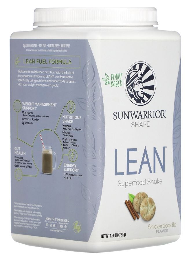 Sunwarrior Lean Superfood Shake Snickerdoodle 1.59 lb (720 g) - Image 2