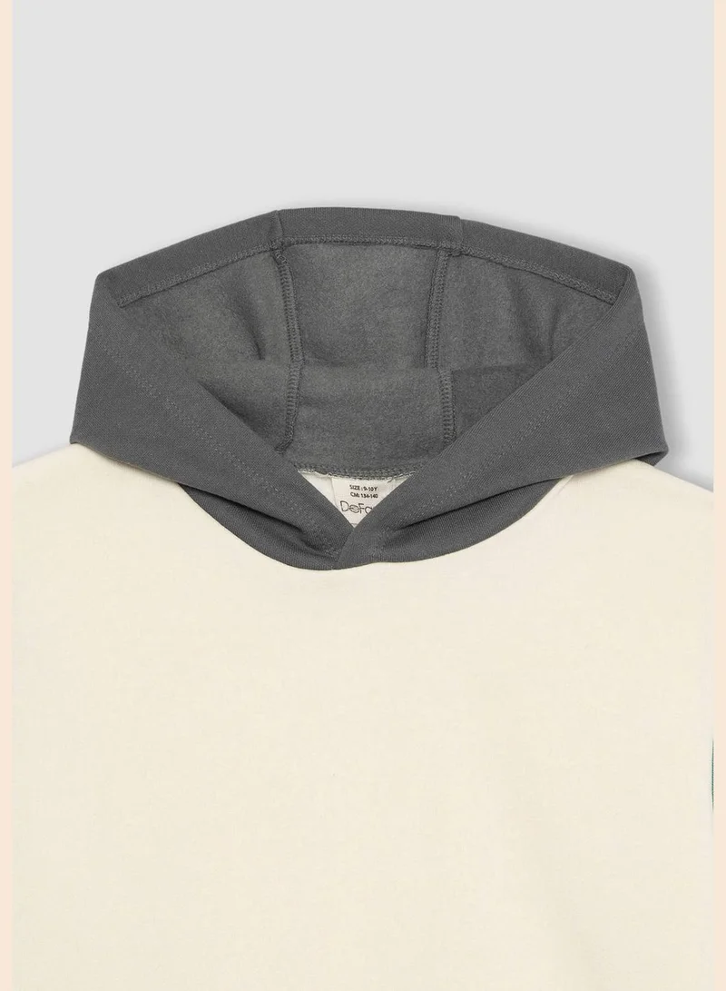 ديفاكتو كنزة صوفية بغطاء رأس وأكمام طويلة للأولاد