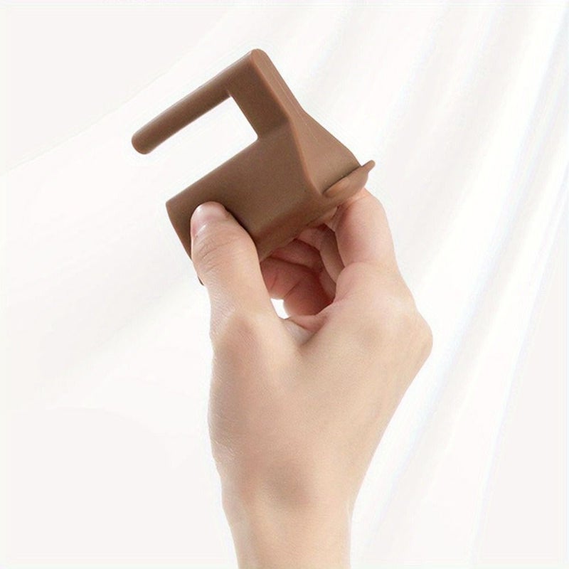 White Silicone Door Stopper Anti Pinch Safety Wedge Easy Install - Image 3