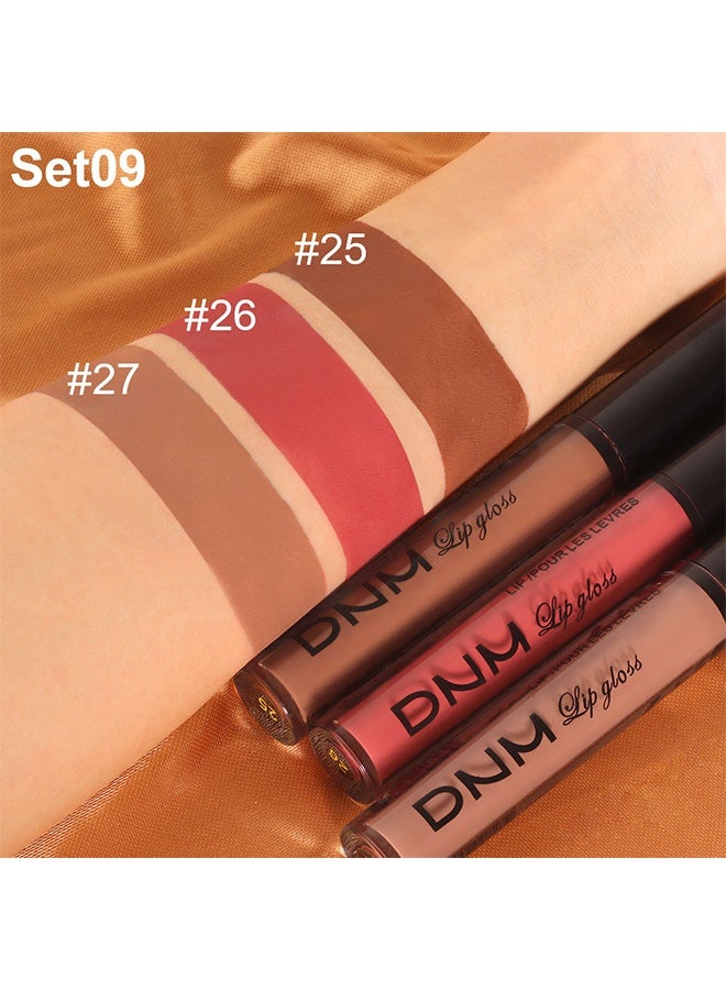DNM Matte Lip Gloss, 3Pcs Nude Brown Pink Dark Maroon Matte Liquid Lipstick Makeup Sets For Dark Skin Black Women ,Long Lasting Lipstick 24 Hours Waterproof mate color, set09 - Image 4