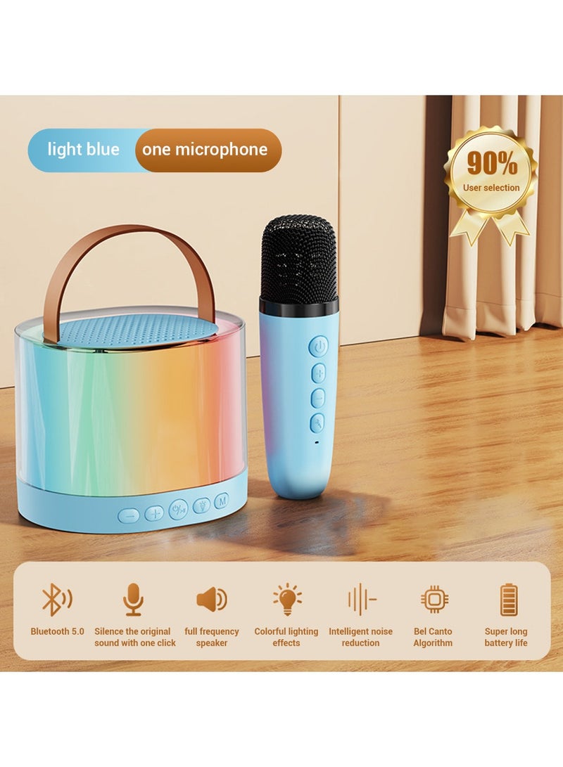 هولا مكبر صوت كاريوكي محمول للأطفال، جهاز بلوتوث مع ميكروفون لاسلكي وأضواء ديناميكية للأطفال والكبار، هدايا عيد الميلاد للأولاد والبنات - Image 1