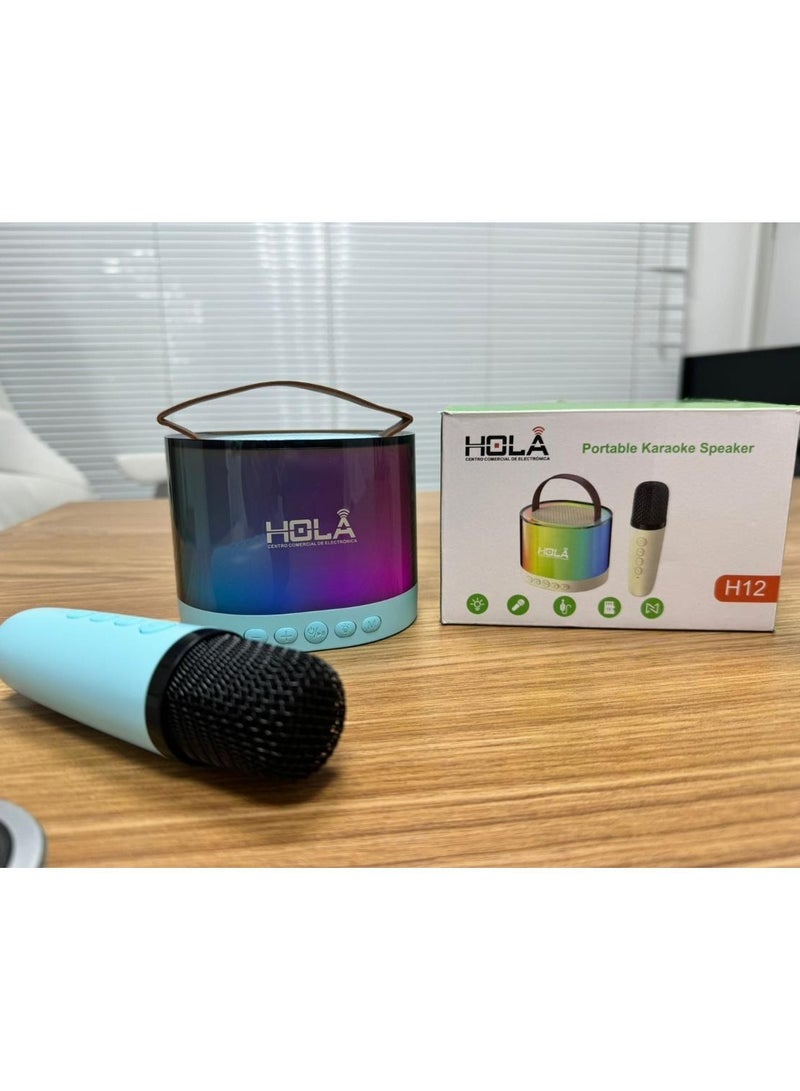 هولا مكبر صوت كاريوكي محمول للأطفال، جهاز بلوتوث مع ميكروفون لاسلكي وأضواء ديناميكية للأطفال والكبار، هدايا عيد الميلاد للأولاد والبنات - Image 3