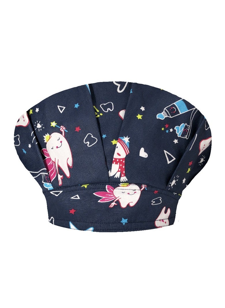 KUYING Printed Small Animal Cute Nurse Hat All Cotton Medical Work Fluffy Hat 