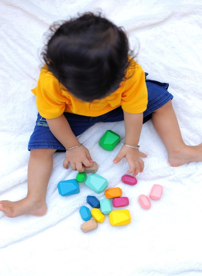 JoyCrate Zen Stacking Stones Wooden Blocks for Kids | Balancing Stones Rock Stacking Game | Montessori Wooden Toy for Creativity, Focus & Spatial Skills | 16 Piece Colourful Set for 3+ Years - Image 4