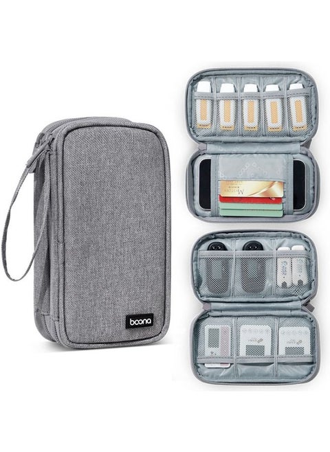 Baona BN-C004 Mini U Disk Headphone Data Cable Storage Bag, Color: Double Layer (Gray)