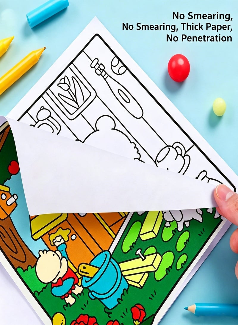 Amanli Cute & Comfy Coloring Book Gift Set -A Stress-Relief Coloring Book for Adults & Teens - Cute & Cozy Daily Activities, Mindfulness Illustrations | Relaxing Anti-Anxiety Art Therapy - Image 3