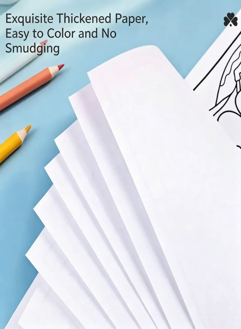 Amanli Cute & Comfy Coloring Book Gift Set -A Stress-Relief Coloring Book for Adults & Teens - Cute & Cozy Daily Activities, Mindfulness Illustrations | Relaxing Anti-Anxiety Art Therapy - Image 2