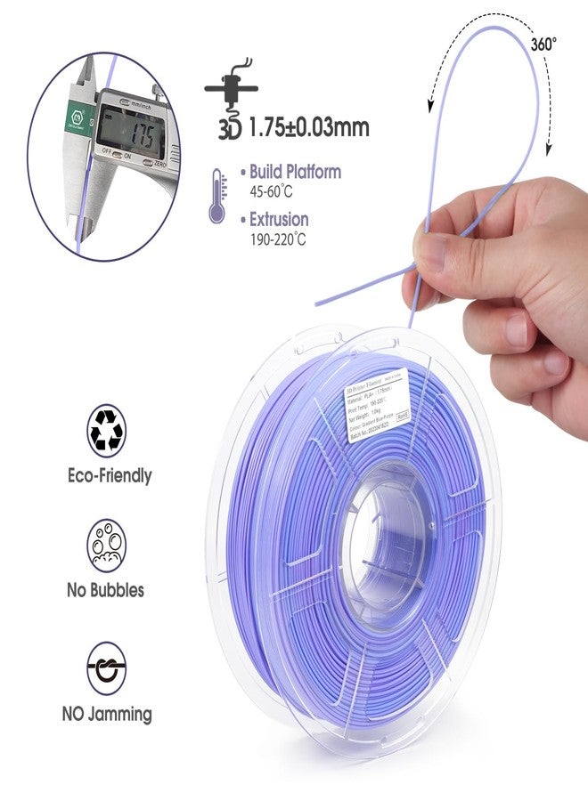 iSANMATE 3D Printer Filament, Pla Filament 1.75mm, Gradient Blue Purple Filament, Color Change Rainbow Filament, 3D Printing Filament 1KG/Spool - Image 2