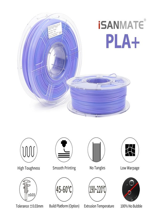 iSANMATE 3D Printer Filament, Pla Filament 1.75mm, Gradient Blue Purple Filament, Color Change Rainbow Filament, 3D Printing Filament 1KG/Spool - Image 5