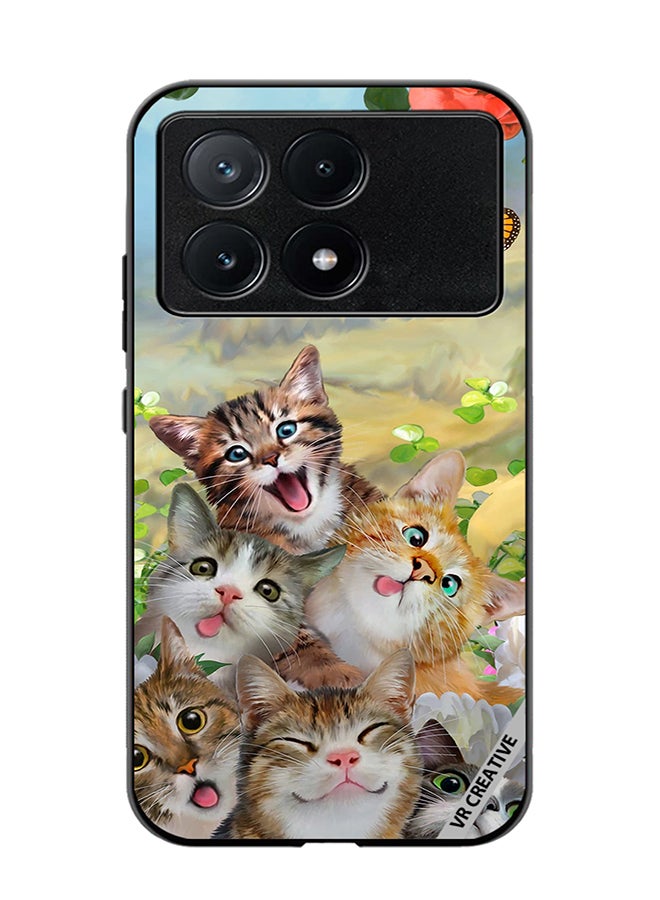 VR CREATIVE Protective Case Cover For Xiaomi Poco X6 Pro Cats Design Multicolour - Image 1
