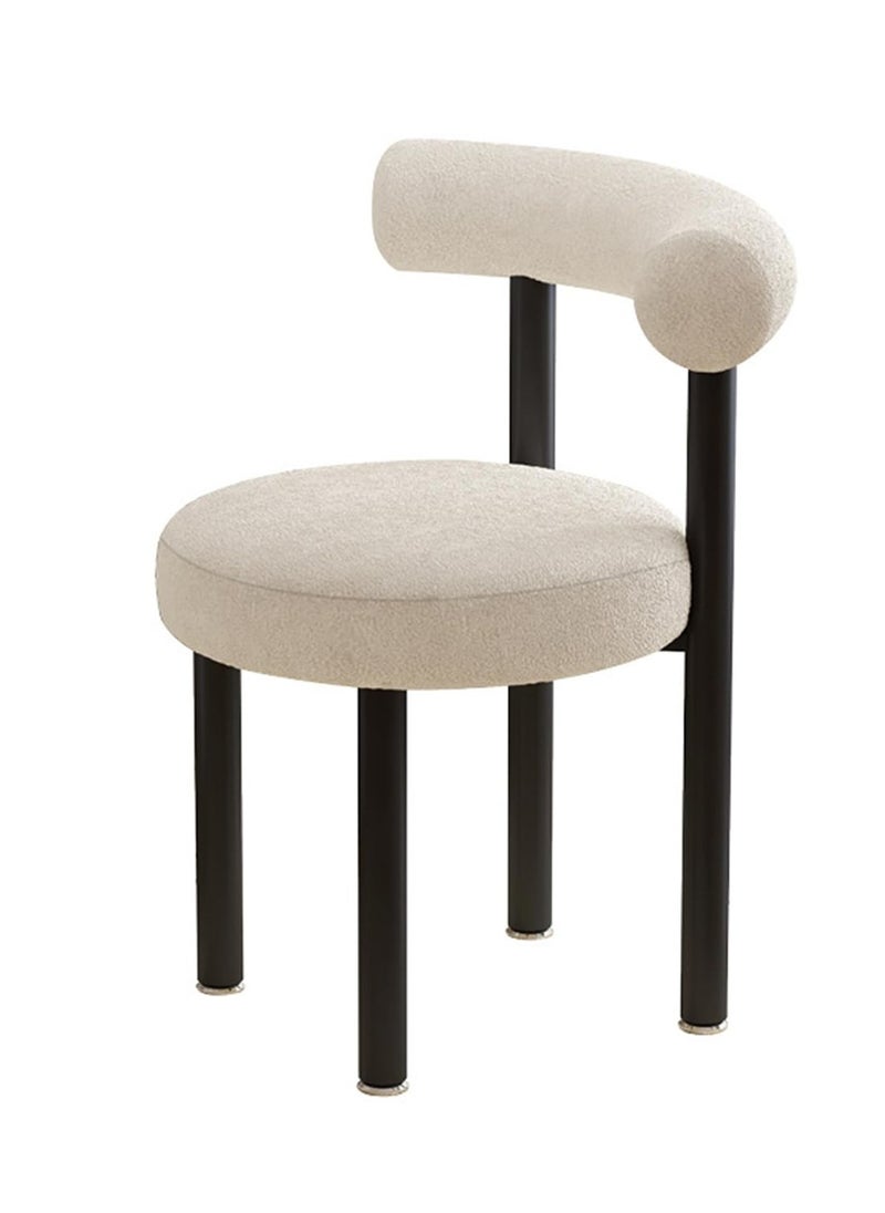 Blueland - Dining Chair, Makeup Stool Cream Style Modern Chair, Vanity Chair With Comfy Back & Washable Covers, Luxury Style Chair, Computer Chair, Modern Chair for Room Bedroom Home Office Restaurant (White) - Image 1