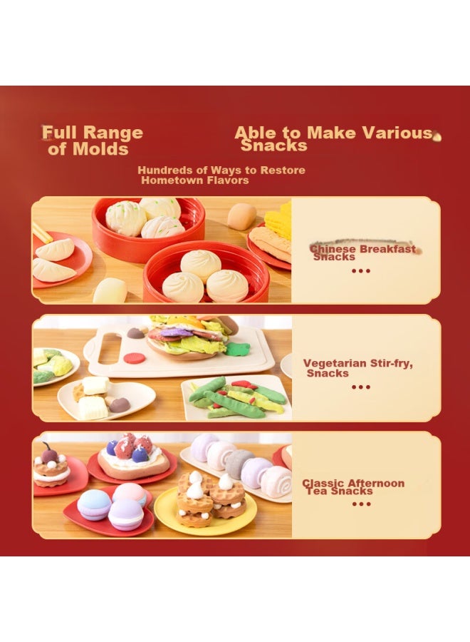 Coloyou Flour-based Modeling Clay Children's Set, Non-toxic Food-grade 6-color Playdough, Pretend Play Toys, Chinese Cuisine Clay - Image 5