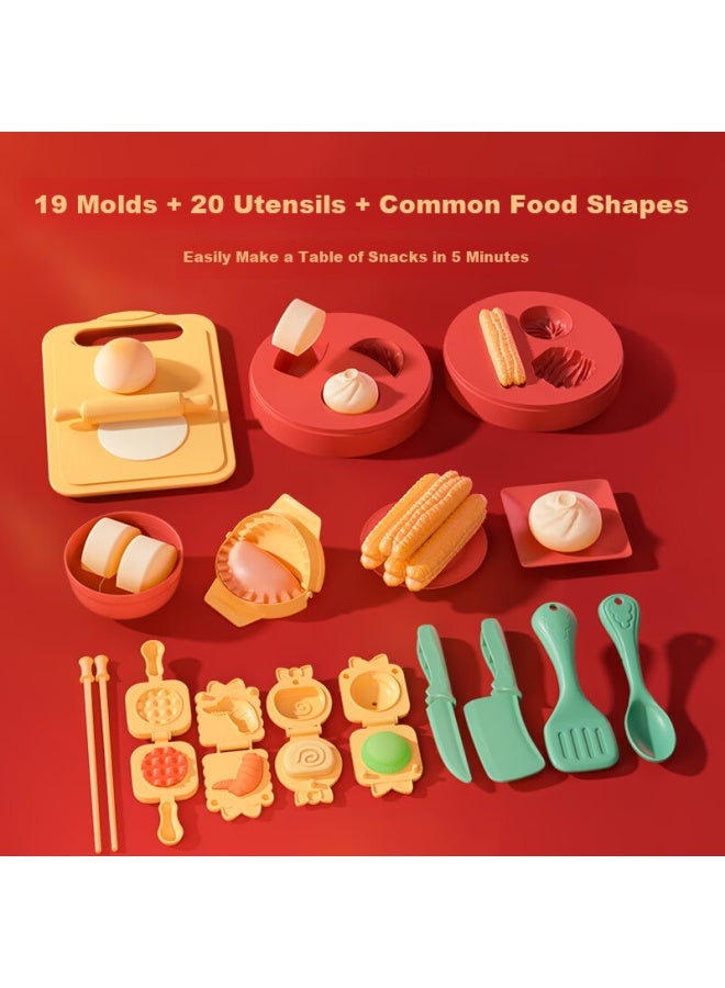 Coloyou Flour-based Modeling Clay Children's Set, Non-toxic Food-grade 6-color Playdough, Pretend Play Toys, Chinese Cuisine Clay - Image 3