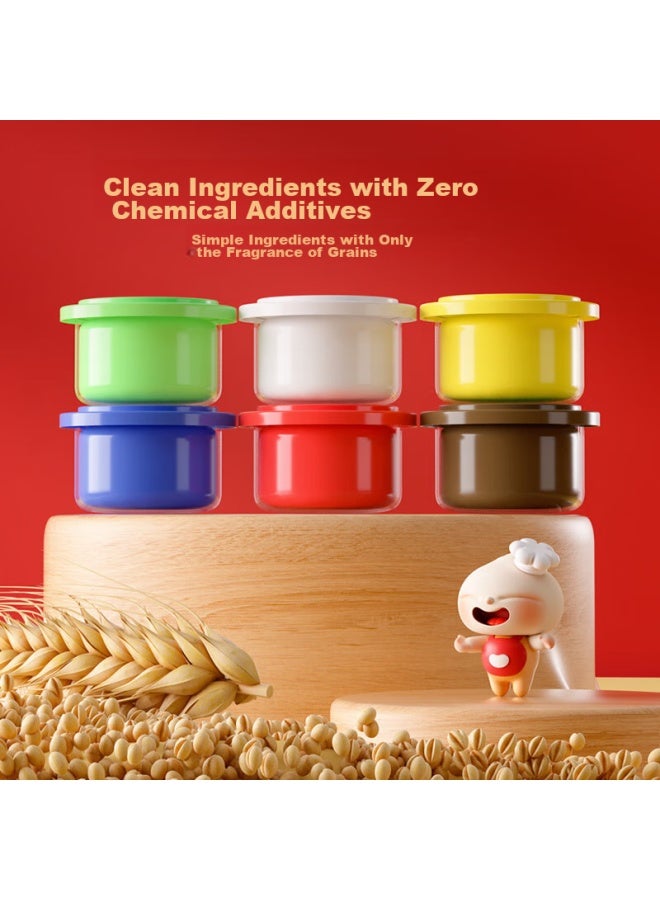 Coloyou Flour-based Modeling Clay Children's Set, Non-toxic Food-grade 6-color Playdough, Pretend Play Toys, Chinese Cuisine Clay - Image 4