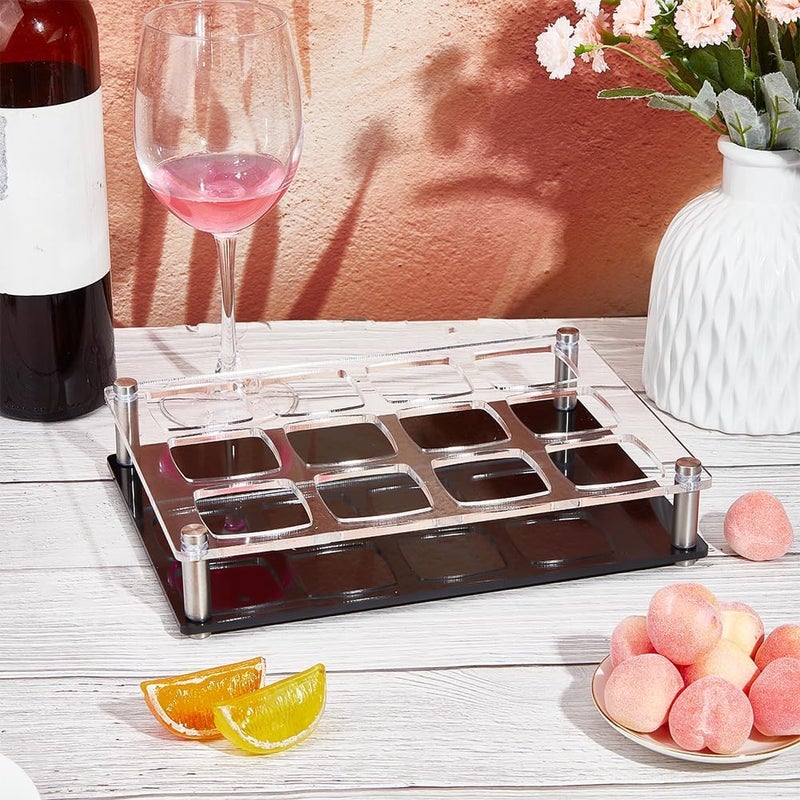 Kitwe Acrylic Shot Glass Holder - 12 Glass Capacity Stand for Bar & Party - Clear Durable Display Tray for Tequila, Whiskey, Vodka & Cocktail Shots - Modern Organizer for Home, Bar & Events - Image 5