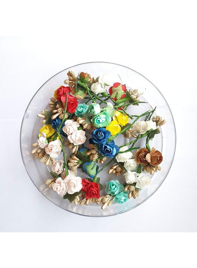 Foreign Holics Foreign Holics 24 Pcs Paper Flower Stick Pin Set with Box - Elegant Hair Accessories for Updos, Buns, and Special Occasions Multicolored - Image 4