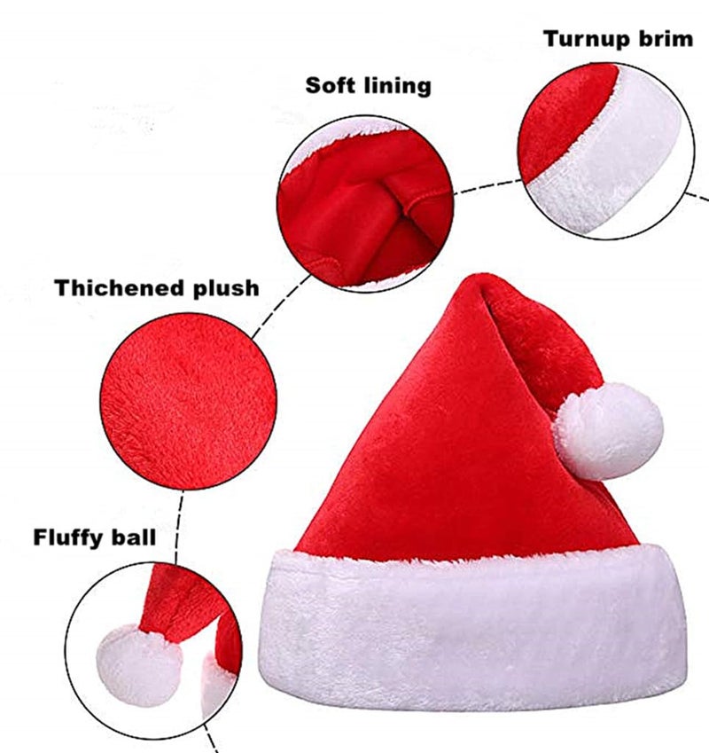 ALIMITOPIA 2pcs Children Christmas Santa Hat Kids' Luxury Thickened Short Plush Christmas Santa Claus Xmas Cap Hat - Image 3