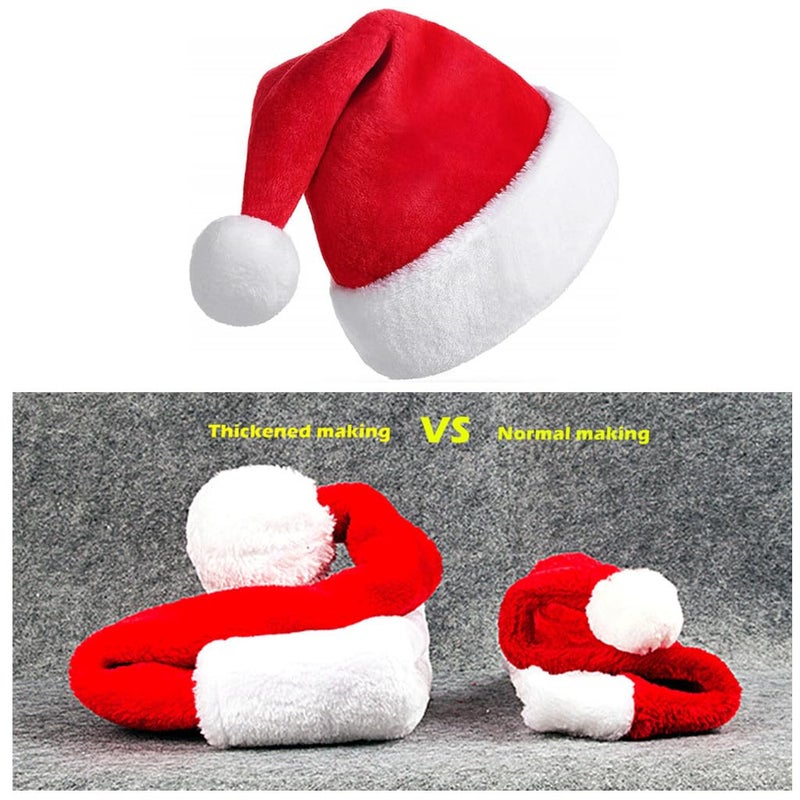 ALIMITOPIA 2pcs Children Christmas Santa Hat Kids' Luxury Thickened Short Plush Christmas Santa Claus Xmas Cap Hat - Image 4