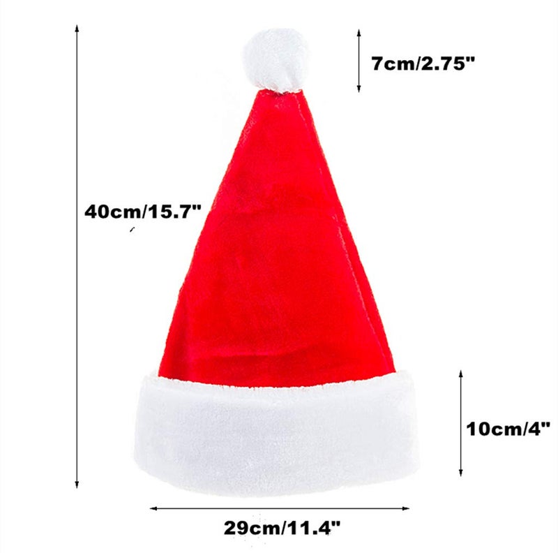 ALIMITOPIA 2pcs Children Christmas Santa Hat Kids' Luxury Thickened Short Plush Christmas Santa Claus Xmas Cap Hat - Image 2