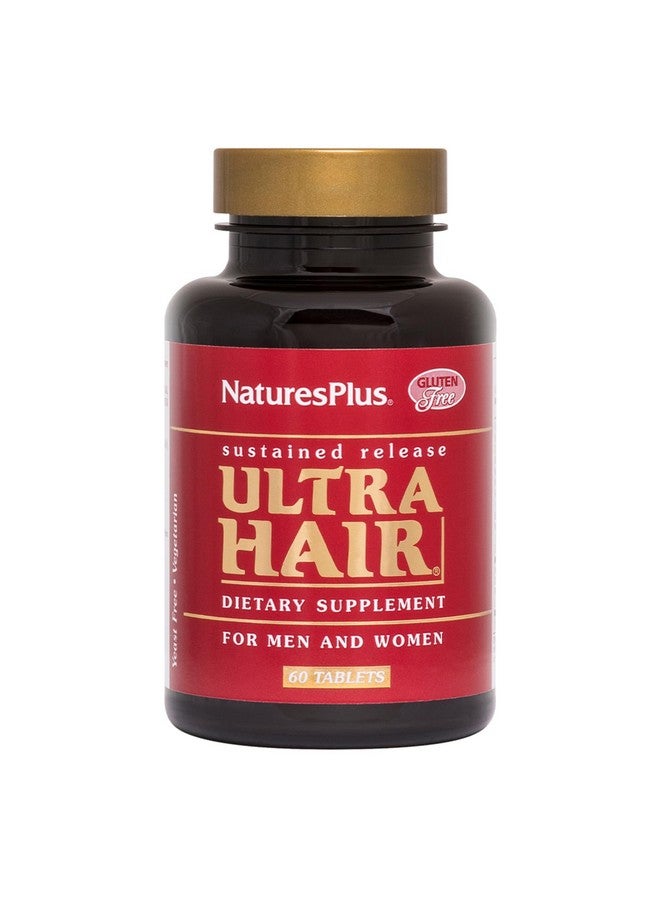 NaturesPlus Natures Plus Ultra Hair, Sustained Release - 60 Vegetarian Tablets - Natural Hair Growth Supplement for Men & Women - Longer, Thicker Hair - Gluten-Free - 30 Servings - Image 1