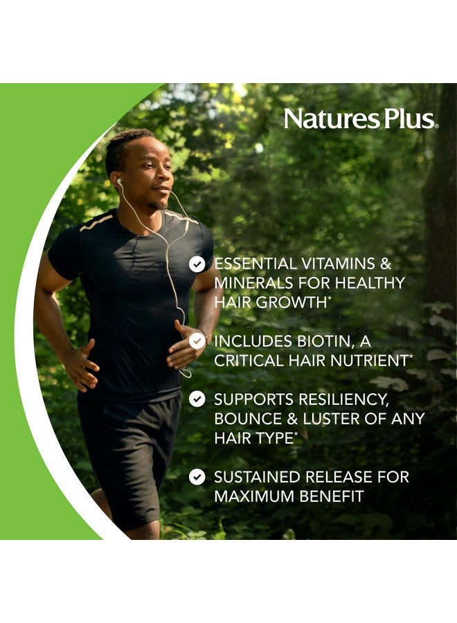 NaturesPlus Natures Plus Ultra Hair, Sustained Release - 60 Vegetarian Tablets - Natural Hair Growth Supplement for Men & Women - Longer, Thicker Hair - Gluten-Free - 30 Servings - Image 3