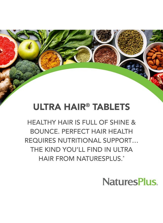 NaturesPlus Natures Plus Ultra Hair, Sustained Release - 60 Vegetarian Tablets - Natural Hair Growth Supplement for Men & Women - Longer, Thicker Hair - Gluten-Free - 30 Servings - Image 2