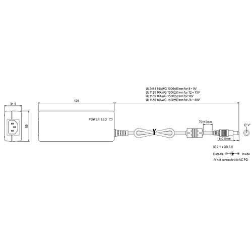 Mean Well GST60A12-P1J 12V 5 Amp 60W Regulated Switching Table Top Power - Image 2