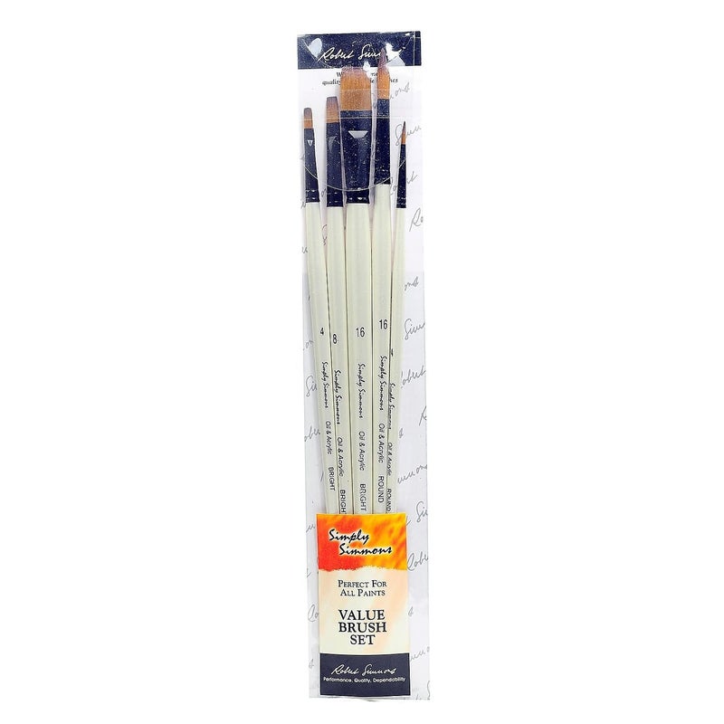 Robert Simmons Simply Simmons Long Handle Brush Sets Synthetic Set of 5 - Image 2