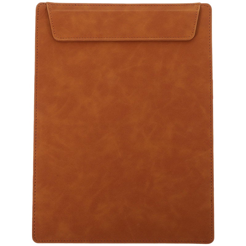 A4 Brown Leather Clipboard With Writing Pad Document Holder And Smooth Surface - Image 2