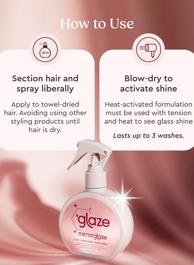 Glaze MirrorGlaze Super Sleek Hair Shine Spray – Transforms Frizz to Glass-Like Shine, Protects from Heat, Blocks Humidity + Repairs Bonds – 6.4 oz - Image 5