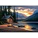 Blueforest Mountain Lake 500 Piece Puzzle for Adults Log Cabin Panoramic Therapy Jigsaw Puzzle Challenging Forest Landscape Framable Art Gift 23x15 - Image 2
