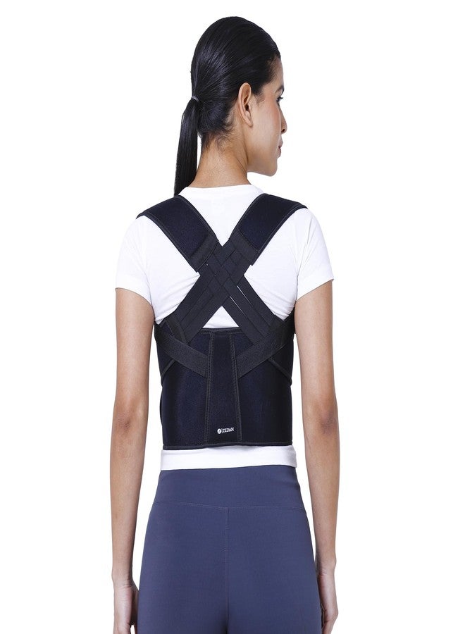 ZEDAN Neoprene Posture Corrector Belt For Men & Women | Shoulder, Back Straight & Back Support Belt | For Spine & Body Posture Correction | Clavicle Support | Universal Size - Black - Image 1