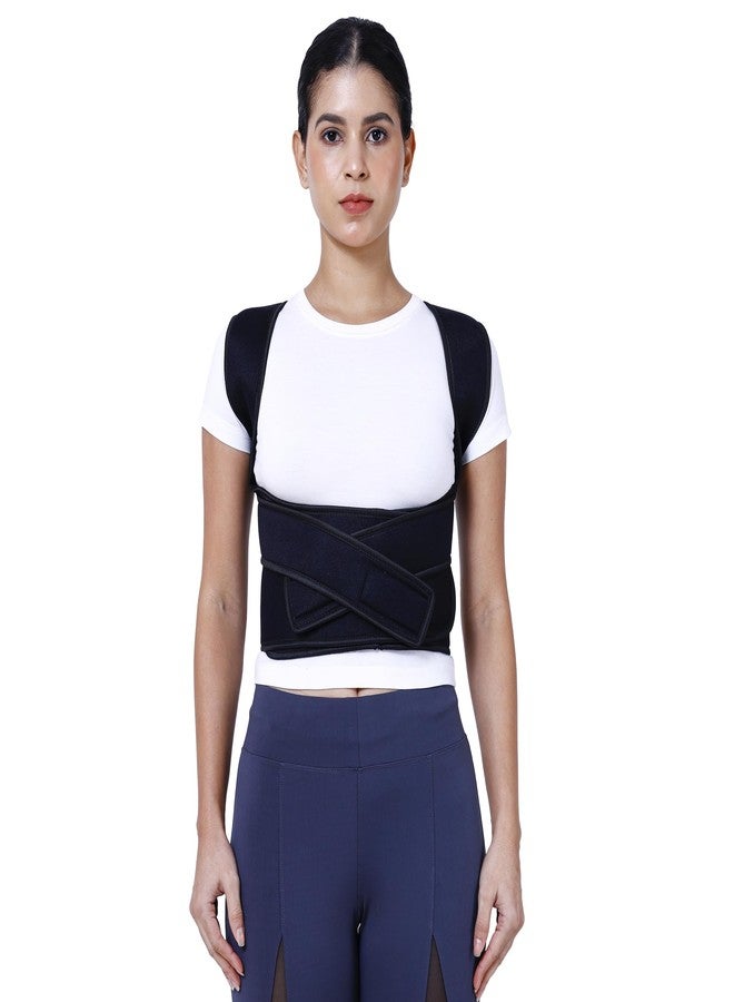 ZEDAN Neoprene Posture Corrector Belt For Men & Women | Shoulder, Back Straight & Back Support Belt | For Spine & Body Posture Correction | Clavicle Support | Universal Size - Black - Image 4